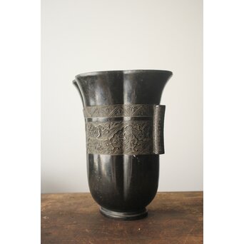 明代か 海棠式 贯耳瓶 木爪型 銅花瓶　M495 