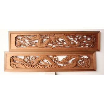 雲竜木彫欄間 2枚1組　R0570 B面