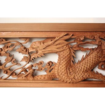 雲竜木彫欄間 2枚1組　R0570 