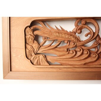 雲竜木彫欄間 2枚1組　R0570 