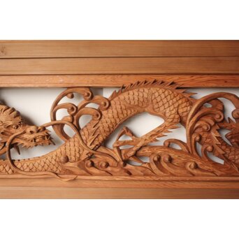 雲竜木彫欄間 2枚1組　R0570 