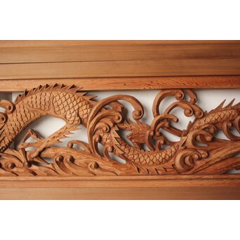 雲竜木彫欄間 2枚1組　R0570 