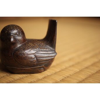 西村春湖 鳥 備前 香合　P658 