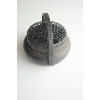 張鳴岐製 銅製手炉　M496 