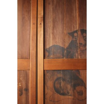 板絵建具 犬図 2枚1組　B1130 