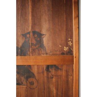 板絵建具 犬図 2枚1組　B1130 
