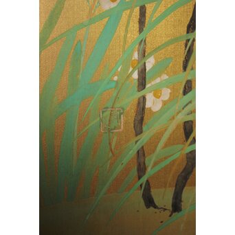 司山作 金地 秋草図屏風　Z984 