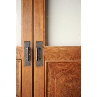 総欅 クリアガラス観音扉 2枚1組　GD0369 