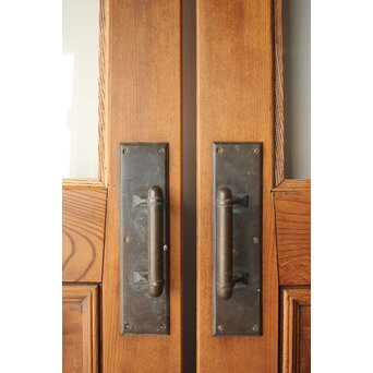 総欅 クリアガラス観音扉 2枚1組　GD0369 