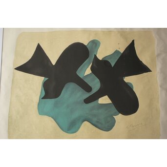Georges Braque ジョルジュブラック リトグラフ Pelléas et Néllée Armand & Georges Israel発行エンボス印 額装　Z985 