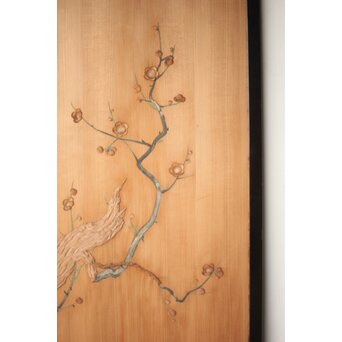 象嵌彩色 梅図 板戸　B1131 