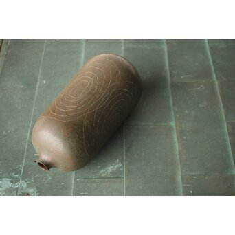 横倉嘉山 渦紋銅花瓶　M497 