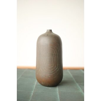 横倉嘉山 渦紋銅花瓶　M497