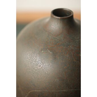 横倉嘉山 渦紋銅花瓶　M497 