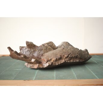 原田拾六 秀逸作 備前 大葉皿　P659 