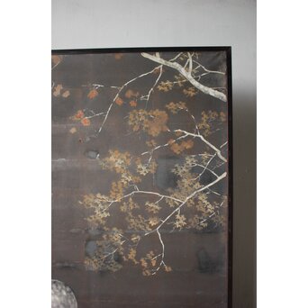 白鹿図 時代銀屏風　Z989 