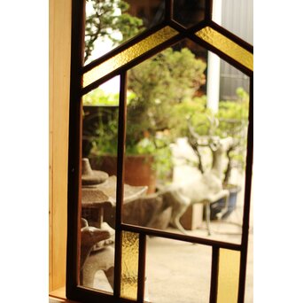 フランクロイド風 洋風色ガラス戸 2枚1組　GD0371 