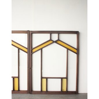 フランクロイド風 洋風色ガラス戸 2枚1組　GD0371 