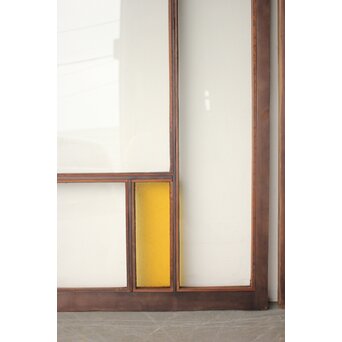 フランクロイド風 洋風色ガラス戸 4枚1組　GD0372 