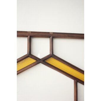 フランクロイド風 洋風色ガラス戸 4枚1組　GD0372 