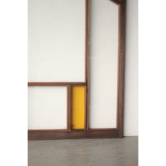 フランクロイド風 洋風色ガラス戸 4枚1組　GD0372 