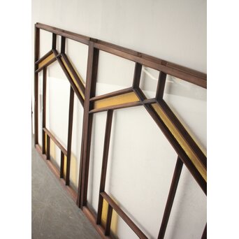 フランクロイド風 洋風色ガラス戸 4枚1組　GD0372 