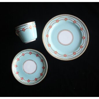 ヨーロッパ アンティーク ティーカップ＆ソーサー＆プレート　P660