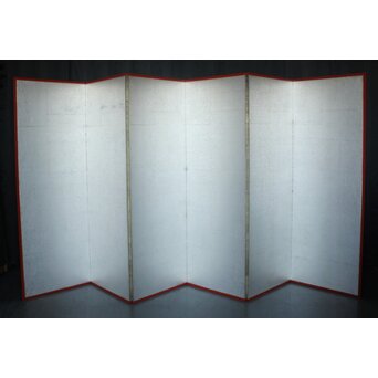 皴加工 銀屏風 六曲　Z990