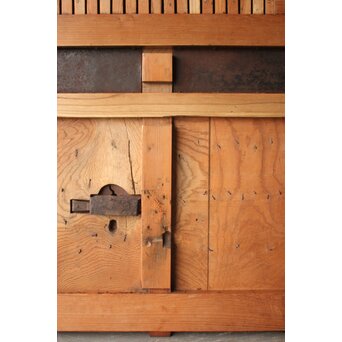 鉄金具 総欅格子蔵戸　W0284 