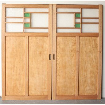 ダイア緑色ガラス 引戸 2枚1組  GD0376 ウラ