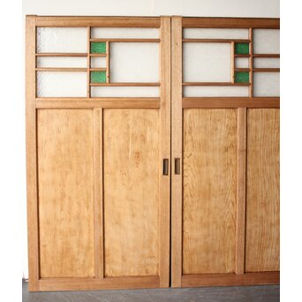 ダイア緑色ガラス 引戸 2枚1組  GD0376 