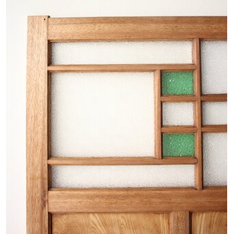 ダイア緑色ガラス 引戸 2枚1組  GD0376 