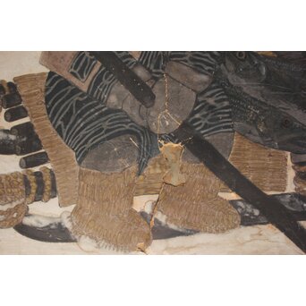 北海道画家 平子聖龍『アイヌ人物図』額装　Z995 