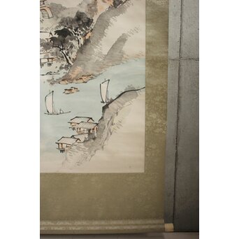 蓑虫山人 磐台寺 阿伏兎観音 紙本掛軸　Z996 