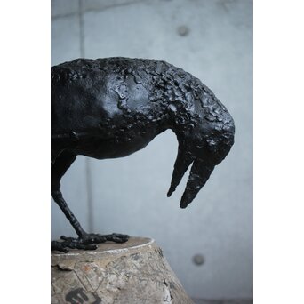 川田清 鉄作家 カラスつがい　M498 