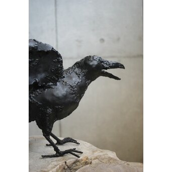 川田清 鉄作家 カラスつがい　M498 