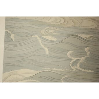 小野竹喬 奥の細道句抄絵 木版画【五月雨を～】Z1015 