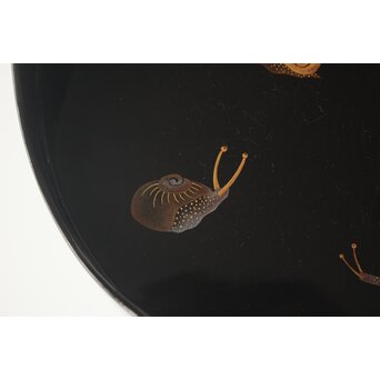 蝸牛蒔絵 盆 2枚1組　Q420 