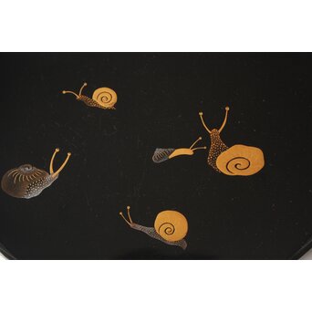 蝸牛蒔絵 盆 2枚1組　Q420 