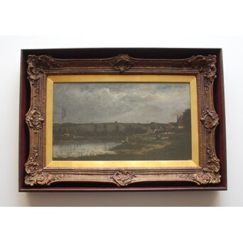 古画 フランス系ヨーロッパ絵画 油彩 額装　Z1032