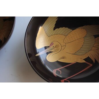 梶川 蒔絵 鶴椀 ５客　Q424 