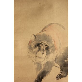 木島桜谷 猿 紙本掛軸　Z1079 